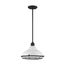 Newbridge 1 Light Large Pendant Fixture Gloss White Finish w/ Textured Black Accents