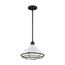 Newbridge 1 Light Large Pendant Fixture Gloss White Finish w/ Textured Black Accents