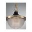 Faro 1 Light Small Pendant Fixture Burnished Brass Finish w/ Black Accents Clear Prismatic Glass