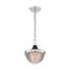 Faro 1 Light Small Pendant Fixture Polished Nickel Finish w/ Black Accents Clear Prismatic Glass