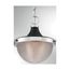 Faro 1 Light Small Pendant Fixture Polished Nickel Finish w/ Black Accents Clear Prismatic Glass