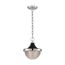 Faro 1 Light Small Pendant Fixture Polished Nickel Finish w/ Black Accents Clear Prismatic Glass
