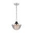 Faro 1 Light Small Pendant Fixture Polished Nickel Finish w/ Black Accents Clear Prismatic Glass