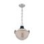 Faro 1 Light Large Pendant Fixture Polished Nickel Finish w/ Black Accents Clear Prismatic Glass