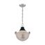 Faro 1 Light Large Pendant Fixture Polished Nickel Finish w/ Black Accents Clear Prismatic Glass