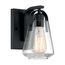 Skybridge 1 Light Vanity Fixture Matte Black Finish w/ Clear Glass