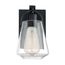 Skybridge 1 Light Vanity Fixture Matte Black Finish w/ Clear Glass
