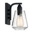 Skybridge 1 Light Vanity Fixture Matte Black Finish w/ Clear Glass