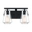 Skybridge 2 Light Vanity Fixture Matte Black Finish w/ Clear Glass