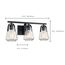 Skybridge 3 Light Vanity Fixture Matte Black Finish w/ Clear Glass