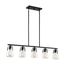 Skybridge 5 Light Island Pendant Fixture Matte Black Finish w/ Clear Glass