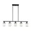 Skybridge 5 Light Island Pendant Fixture Matte Black Finish w/ Clear Glass
