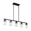 Skybridge 5 Light Island Pendant Fixture Matte Black Finish w/ Clear Glass