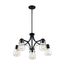 Skybridge 5 Light Chandelier Fixture Matte Black Finish w/ Clear Glass