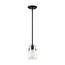 Skybridge 1 Light Mini Pendant Fixture Matte Black Finish w/ Clear Glass