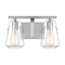Skybridge 2 Light Vanity Fixture Brushed Nickel Finish w/ Clear Glass