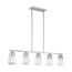 Skybridge 5 Light Island Pendant Fixture Brushed Nickel Finish w/ Clear Glass
