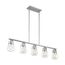 Skybridge 5 Light Island Pendant Fixture Brushed Nickel Finish w/ Clear Glass