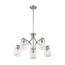 Skybridge 5 Light Chandelier Fixture Brushed Nickel Finish w/ Clear Glass