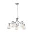 Skybridge 5 Light Chandelier Fixture Brushed Nickel Finish w/ Clear Glass