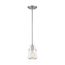 Skybridge 1 Light Mini Pendant Fixture Brushed Nickel Finish w/ Clear Glass