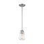Skybridge 1 Light Mini Pendant Fixture Brushed Nickel Finish w/ Clear Glass