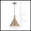 Lightcap 1 Light Large Pendant Fixture Burnished Brass Finish