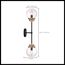 Axis 2 Light Wall Sconce Fixture Matte Black Finish w/ Brass Accents Clear Glass