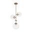Sky 3 Light Pendant Fixture Burnished Brass Finish Clear Glass
