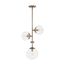 Sky 3 Light Pendant Fixture Burnished Brass Finish Clear Glass