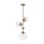 Sky 3 Light Pendant Fixture Burnished Brass Finish Clear Glass