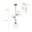 Sky 3 Light Pendant Fixture Burnished Brass Finish Clear Glass