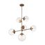 Sky 6 Light Pendant Fixture Burnished Brass Finish Clear Glass