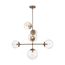 Sky 6 Light Pendant Fixture Burnished Brass Finish Clear Glass