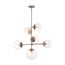 Sky 6 Light Pendant Fixture Burnished Brass Finish Clear Glass