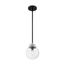 Axis 1 Light Pendant Fixture Matte Black Finish w/ Brushed Nickel Accents Clear Glass