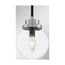 Axis 1 Light Pendant Fixture Matte Black Finish w/ Brushed Nickel Accents Clear Glass