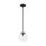 Axis 1 Light Pendant Fixture Matte Black Finish w/ Brushed Nickel Accents Clear Glass