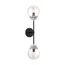 Axis 2 Light Wall Sconce Fixture Matte Black Finish w/ Brushed Nickel Accents Clear Glass