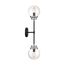Axis 2 Light Wall Sconce Fixture Matte Black Finish w/ Brushed Nickel Accents Clear Glass