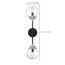 Axis 2 Light Wall Sconce Fixture Matte Black Finish w/ Brushed Nickel Accents Clear Glass