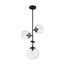 Sky 3 Light Pendant Fixture Matte Black Finish Clear Glass