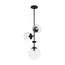 Sky 3 Light Pendant Fixture Matte Black Finish Clear Glass