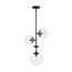 Sky 3 Light Pendant Fixture Matte Black Finish Clear Glass