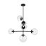 Sky 6 Light Pendant Fixture Matte Black Finish Clear Glass
