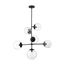 Sky 6 Light Pendant Fixture Matte Black Finish Clear Glass