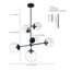 Sky 6 Light Pendant Fixture Matte Black Finish Clear Glass