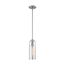 Marina 1 Light Mini Pendant Fixture Brushed Nickel Finish w/ Clear Glass
