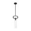 Teresa 1 Light Cylinder Pendant Fixture Matte Black Finish w/ Clear Glass
