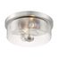 Sommerset 2 Light Flush Mount Fixture Brushed Nickel Finish w/ Clear Glass